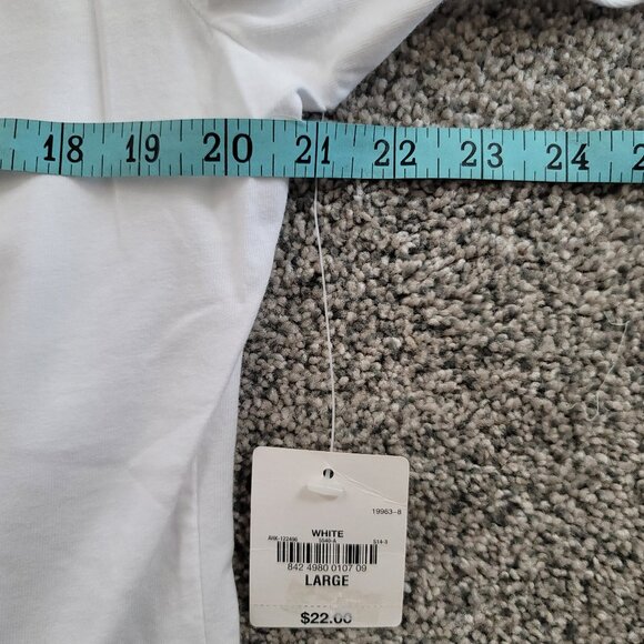 Ladies St Johns Bay V-neck White Shirt large New with Tag! - Picture 8 of 12